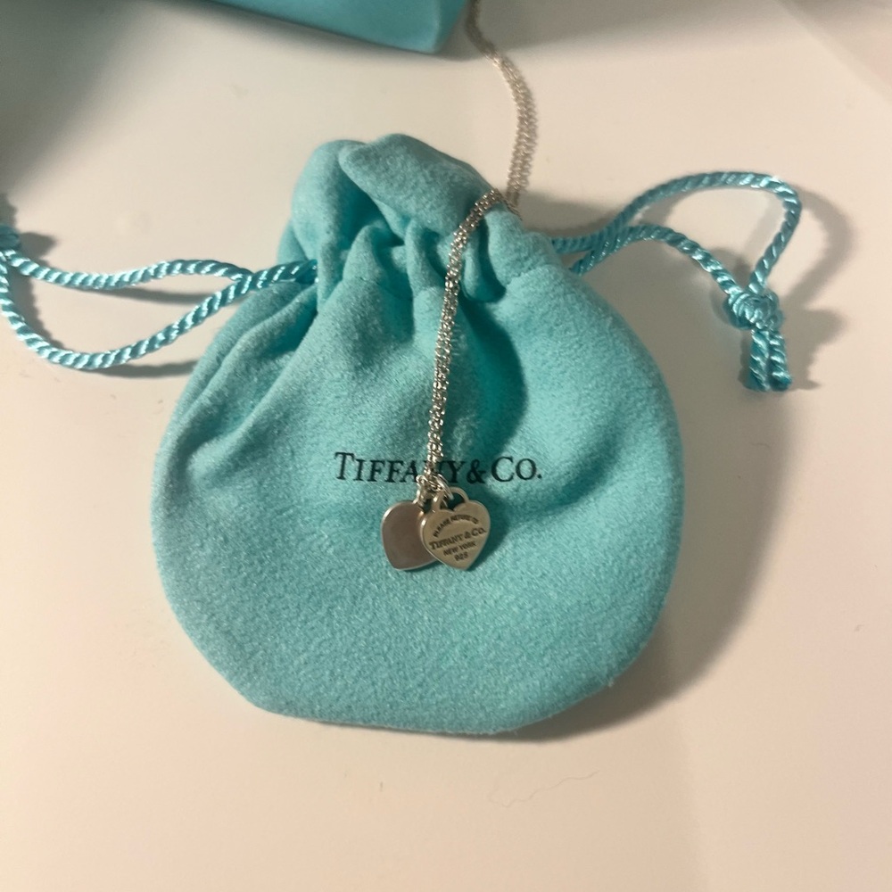 Tiffany double heart tag pendant